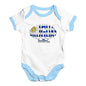 Funny Baby Onesies Uruguay Rugby Ball Flag Baby Unisex Baby Grow Bodysuit 18-24 Months White Blue Trim