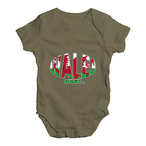 Bodysuit Baby Romper Wales Rugby Ball Flag Baby Unisex Baby Grow Bodysuit 18-24 Months Khaki