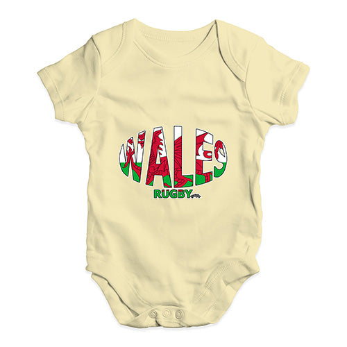 Baby Boy Clothes Wales Rugby Ball Flag Baby Unisex Baby Grow Bodysuit 3-6 Months Lemon