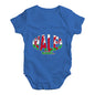 Baby Boy Clothes Wales Rugby Ball Flag Baby Unisex Baby Grow Bodysuit 0-3 Months Royal Blue