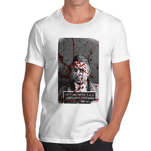 Men's Blood Splatter Mugshot T-Shirt