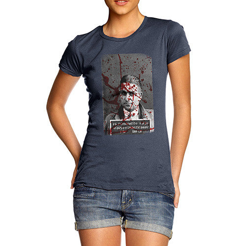 Women's Blood Splatter Mugshot T-Shirt