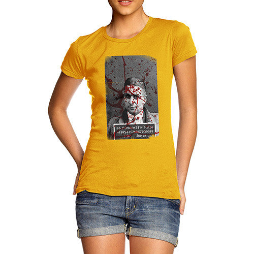 Women's Blood Splatter Mugshot T-Shirt