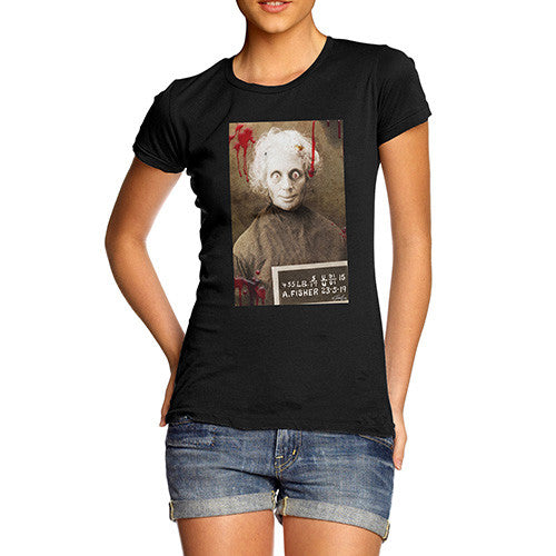 Women's Halloween Killer Mugshot T-Shirt