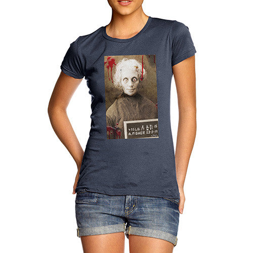 Women's Halloween Killer Mugshot T-Shirt