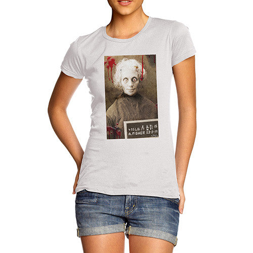 Women's Halloween Killer Mugshot T-Shirt