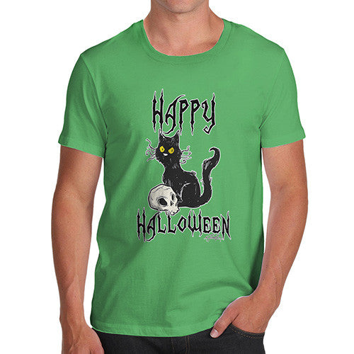 Men's Happy Halloween Black Cat T-Shirt