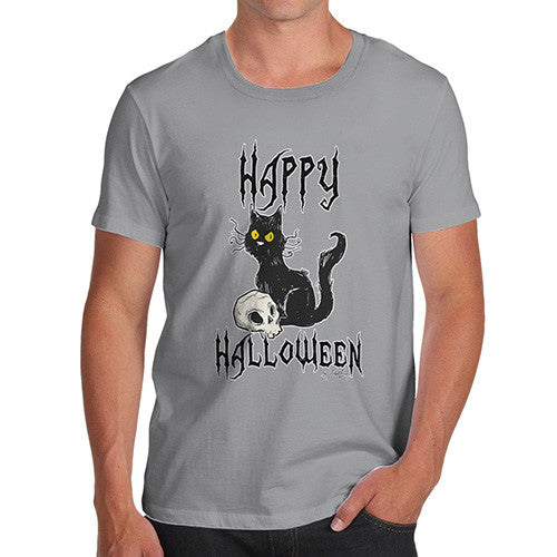 Men's Happy Halloween Black Cat T-Shirt