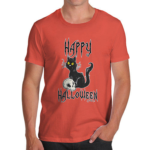 Men's Happy Halloween Black Cat T-Shirt