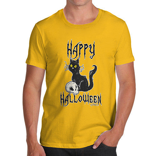 Men's Happy Halloween Black Cat T-Shirt