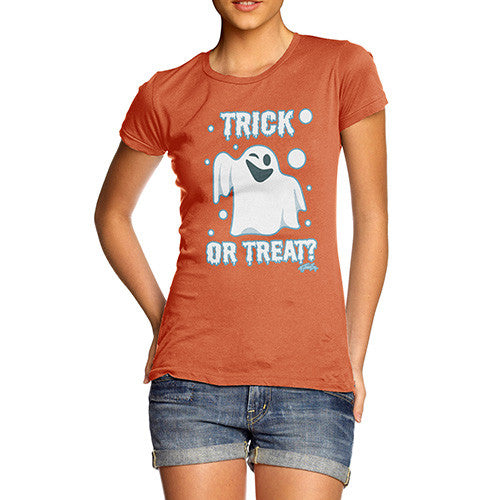 Women's Trick or Treat Spooky Ghost T-Shirt