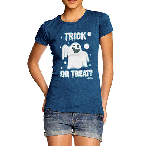 Women's Trick or Treat Spooky Ghost T-Shirt