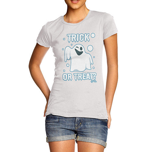 Women's Trick or Treat Spooky Ghost T-Shirt