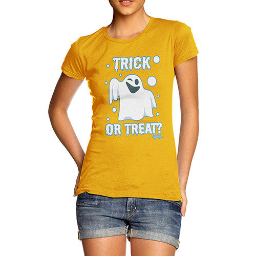 Women's Trick or Treat Spooky Ghost T-Shirt