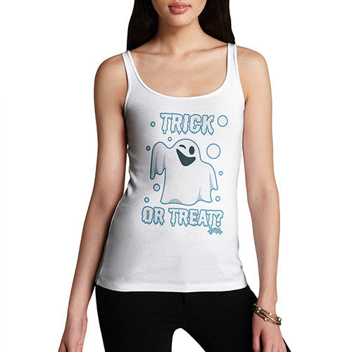 Women's Trick or Treat Spooky Ghost Tank Top