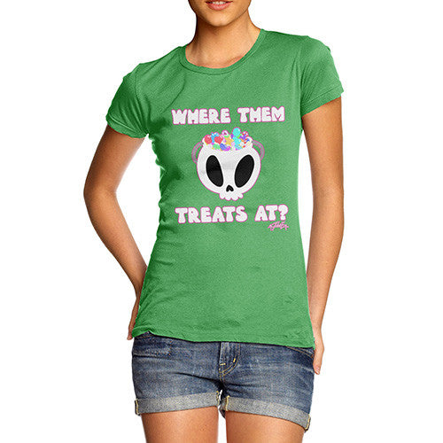 Women's Halloween Where Them Treats At T-Shirt