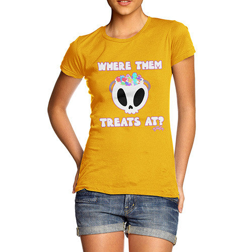 Women's Halloween Where Them Treats At T-Shirt