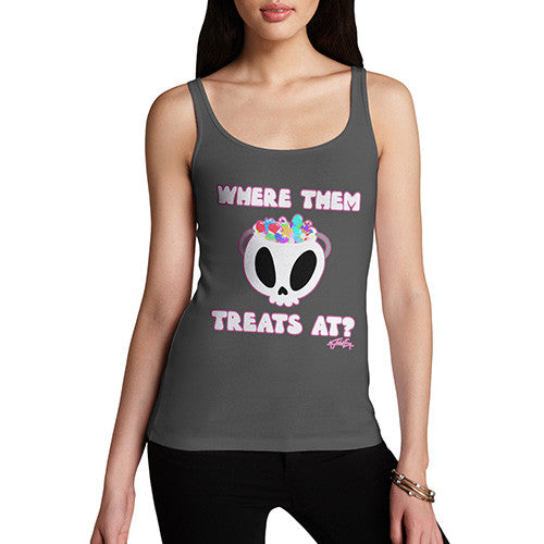 Women's Halloween Where Them Treats At Tank Top