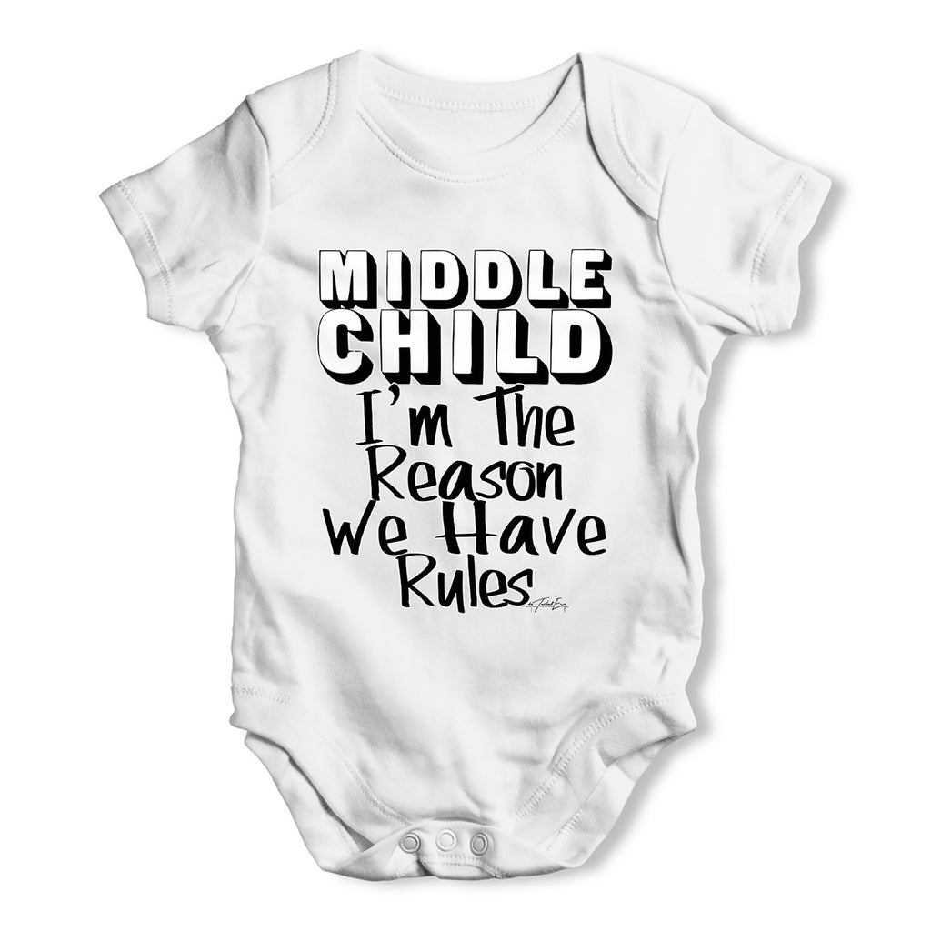 Middle Child The Reason We Have Rules Baby Grow Bodysuit