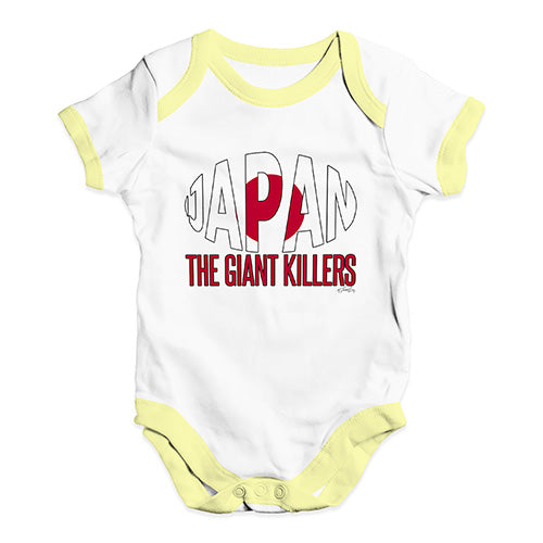 Babygrow Baby Romper Japan Rugby The Giant Killers  Baby Unisex Baby Grow Bodysuit 0-3 Months White Yellow Trim