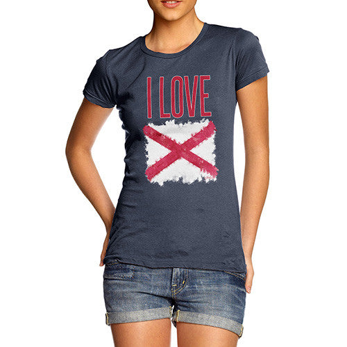 Women's I Love Northern Ireland St Patrick's Saltire T-Shirt