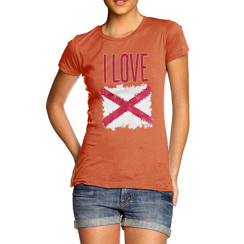 Women's I Love Northern Ireland St Patrick's Saltire T-Shirt