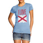 Women's I Love Northern Ireland St Patrick's Saltire T-Shirt