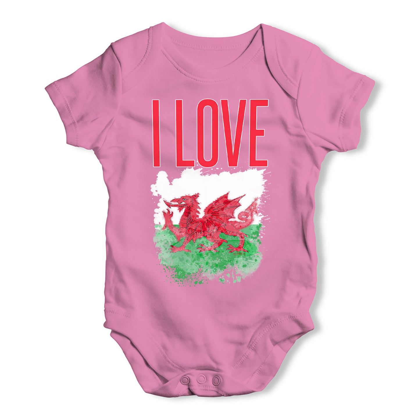 I Love Wales Baby Grow Bodysuit