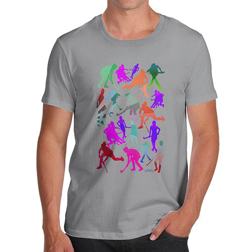 Men's Field Hockey Rainbow Silhouettes T-Shirt