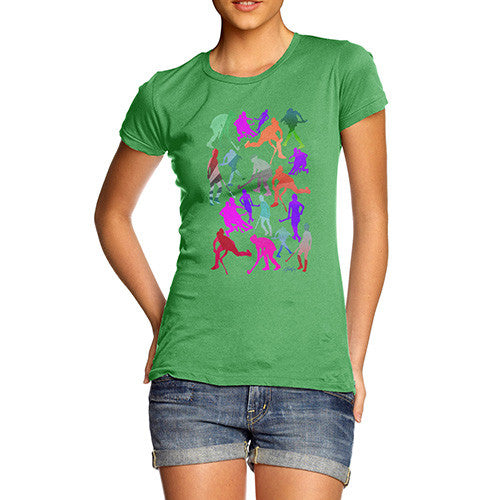 Women's Field Hockey Rainbow Silhouettes T-Shirt