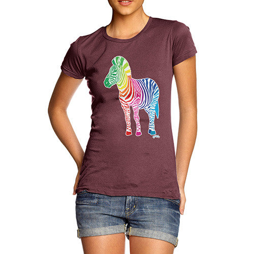 Women's Rainbow Zebra T-Shirt