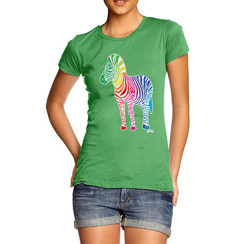 Women's Rainbow Zebra T-Shirt