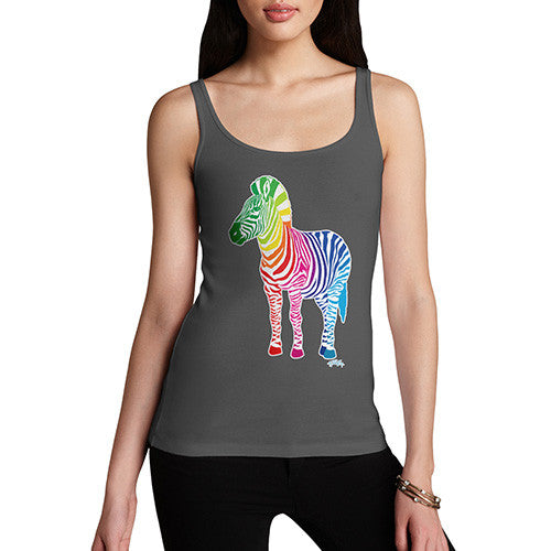 Women's Rainbow Zebra Tank Top