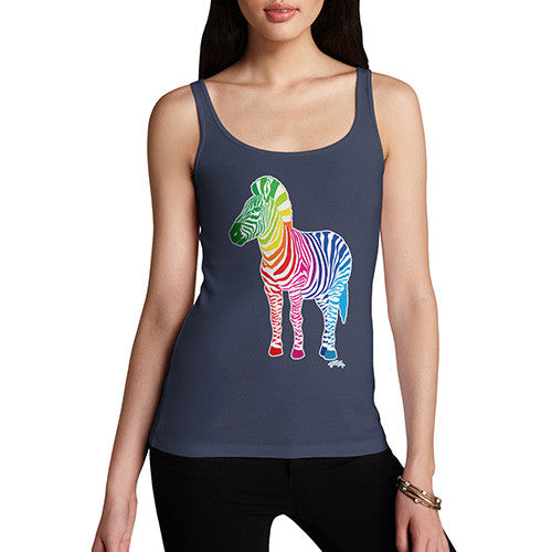 Women's Rainbow Zebra Tank Top