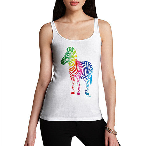 Women's Rainbow Zebra Tank Top