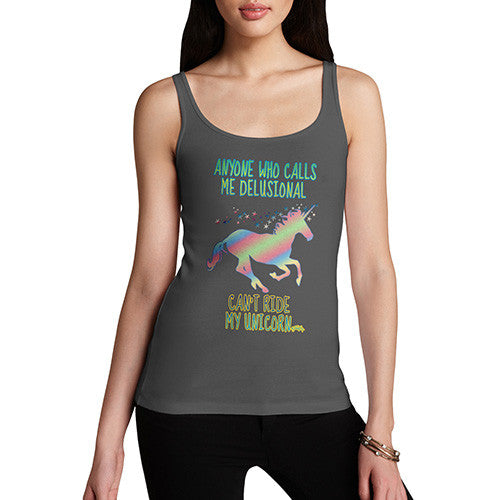 Women's Funny Delusional Unicorn Tank Top