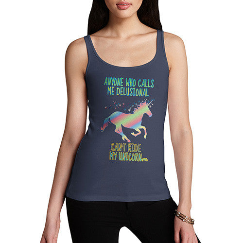 Women's Funny Delusional Unicorn Tank Top