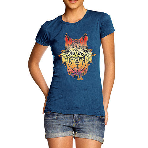 Women's Tribal Wolf head T-Shirt