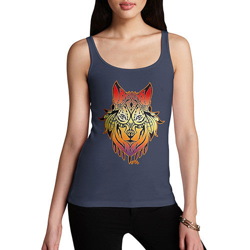 Women's Tribal Wolf head Tank Top