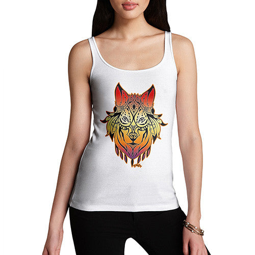 Women's Tribal Wolf head Tank Top