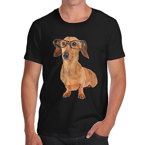 Men's Doxie Dashcund Hipster Dog T-Shirt