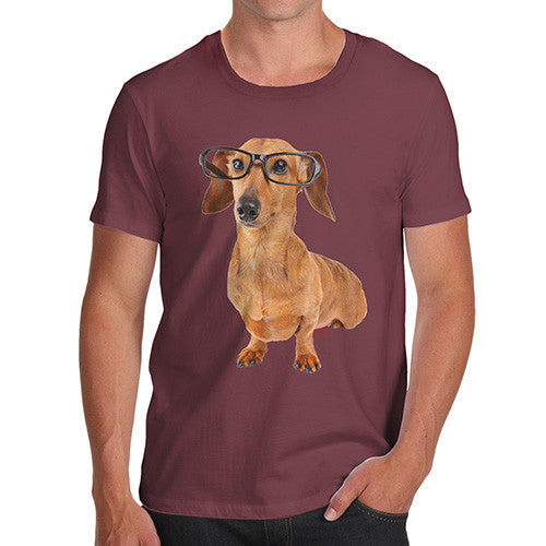 Men's Doxie Dashcund Hipster Dog T-Shirt