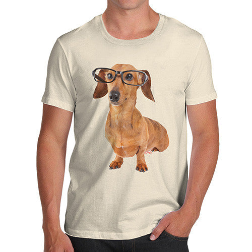 Men's Doxie Dashcund Hipster Dog T-Shirt