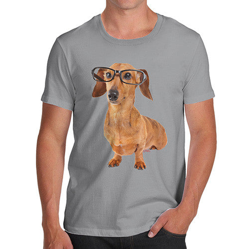 Men's Doxie Dashcund Hipster Dog T-Shirt