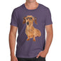 Men's Doxie Dashcund Hipster Dog T-Shirt