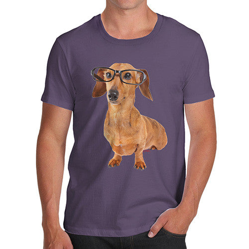 Men's Doxie Dashcund Hipster Dog T-Shirt