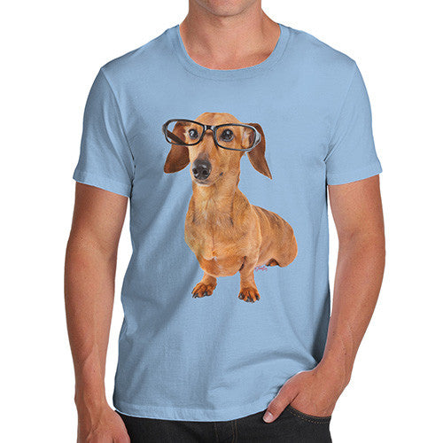 Men's Doxie Dashcund Hipster Dog T-Shirt