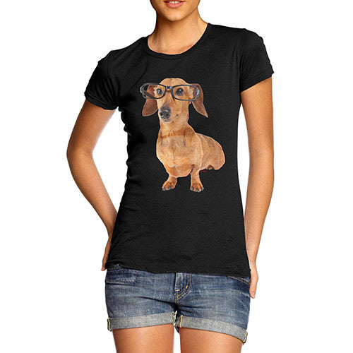 Women's Doxie Dashcund Hipster Dog T-Shirt