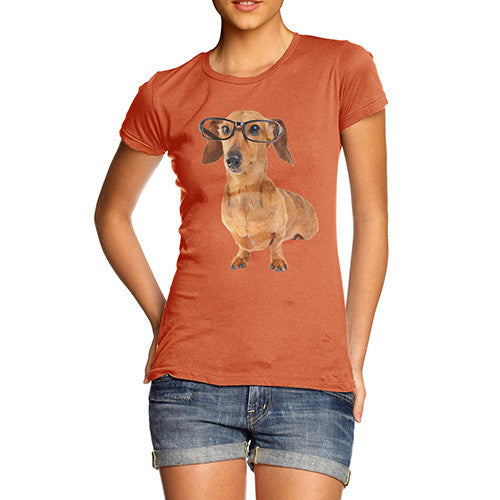 Women's Doxie Dashcund Hipster Dog T-Shirt