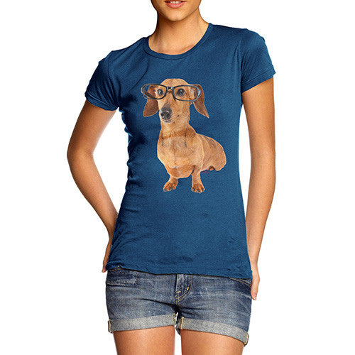 Women's Doxie Dashcund Hipster Dog T-Shirt